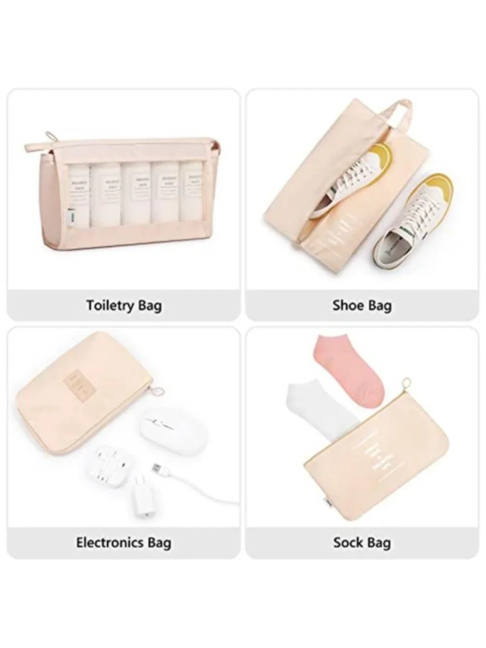 Travel Packing Cubes Set Luggage Organizer Bags Toiletry Shoe Laundry 10 Piece